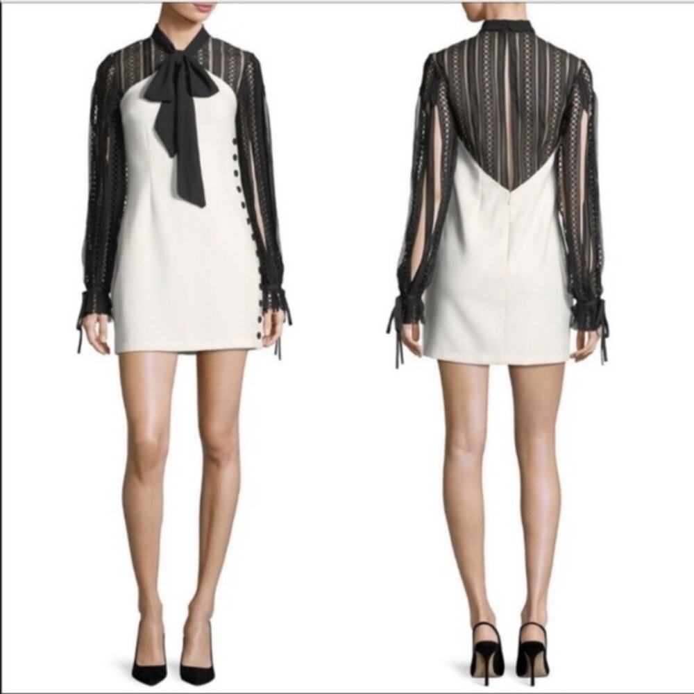 NWT Self Portrait Black and White mini dress
